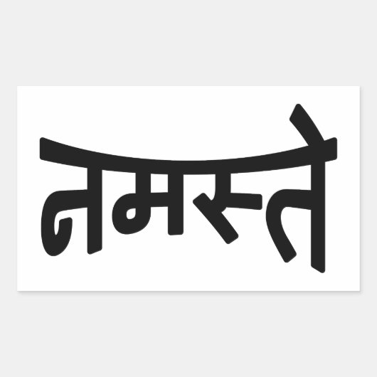 Namaste (न स् ते) - Devanagari Script Rechthoekige Sticker (Voorkant)