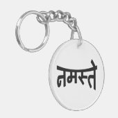 Namaste (न स् ते) - Devanagari Script Sleutelhanger (Voorkant Links)