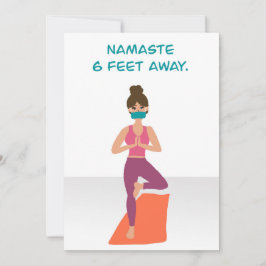Namaste 6 Feet Away - Quarantine Yoga - Covid19 Bedankkaart