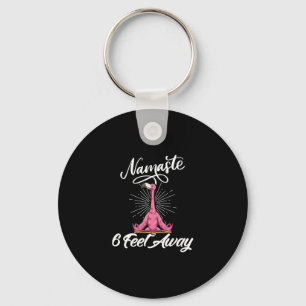 Namaste 6 voet weg Flamingo Yoga Docenten Sociaal Sleutelhanger