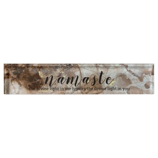 Namaste Acrylique Bureau Nom Plaque (Devant)