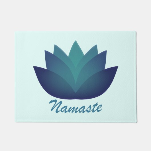 Namaste Aquamarine Lotus Flower Deurmat (Voorkant)