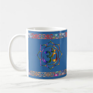 Namaste Aum Om Lotus met  regenbooggrens Koffiemok