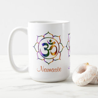 Namaste Aum Om & Lotus Prismatic Regenboog Koffiemok