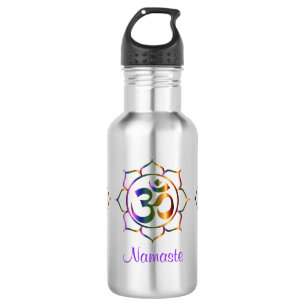 Namaste Aum Om & Lotus Prismatic Regenboog Waterfles