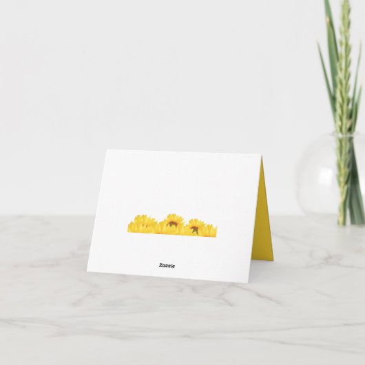 Namaste Bedankt Zonnebloemen Design Kaart (Achterkant)