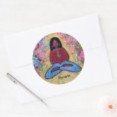 Namaste Black Haired Yoga Girl Sticker (Enveloppe)