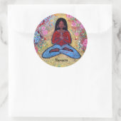 Namaste Black Haired Yoga Girl Sticker (Sac)