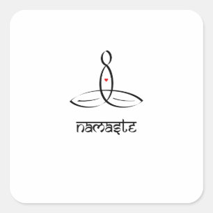 Namaste - Black Sanskrietstijl Vierkante Sticker