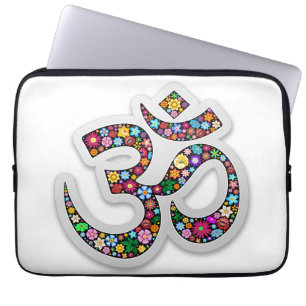 Namaste Bloemensymbool Kunst Laptop Sleeve