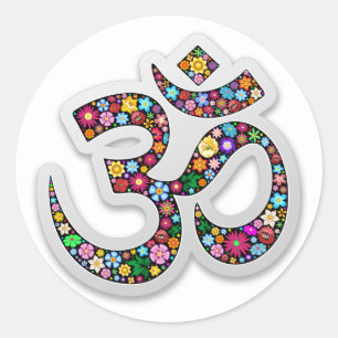 Namaste Bloemensymbool Kunst Ronde Sticker