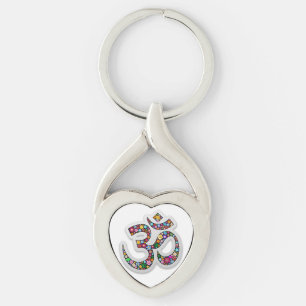 Namaste Bloemensymbool Kunst Sleutelhanger