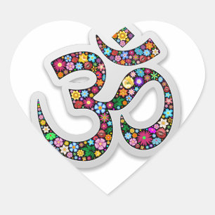 Namaste bloemsymbool kunst hart sticker