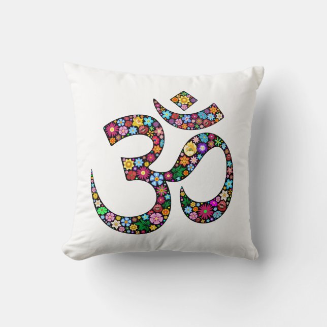 Namaste bloemsymboolkunst kussen (Voorkant)