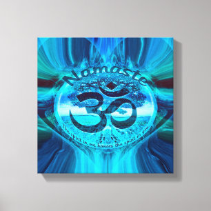 Namaste Blue Glow Canvas Afdruk