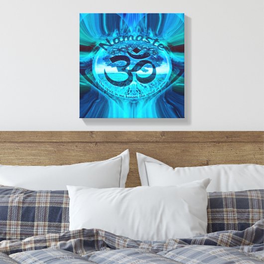 Namaste Blue Glow Canvas Afdruk (Insitu (Slaapkamer))