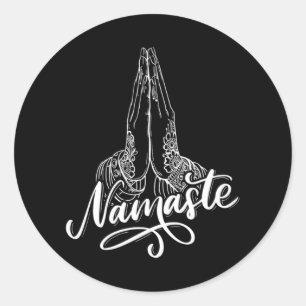 Namaste boeddhisme Meditation Zen Asana Yoga Gift Ronde Sticker