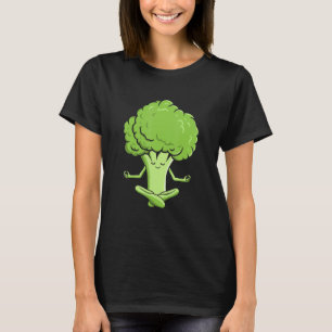 Namaste Broccoli Meditation Yoga Poses Broccoli T-shirt