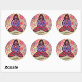 Namaste Brown Haired Yoga Girl Sticker (Feuille)