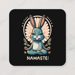 Namaste Bunny Yoga Konijn Meditatie Vierkante Visitekaartje