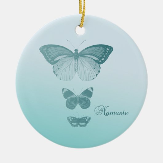 Namaste Butterflies Keramisch Ornament (Voorkant)