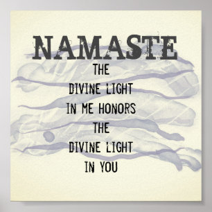 Namaste citaat abstracte waterverf ontwerp grijs poster
