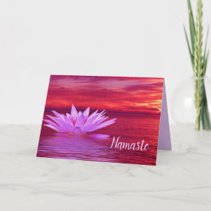 Namaste Citaat Dank Je Lotus op de Oceaan bij Zons Kaart