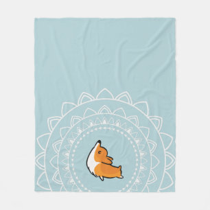 Namaste Corgi Fleece Throw Blanket Deken