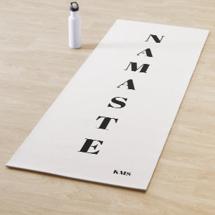 Namaste Custom Initialen Yoga Mat Black en White