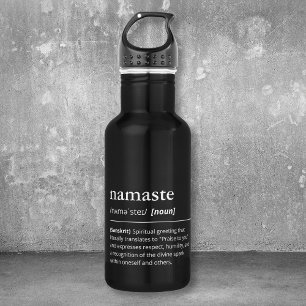 Namaste Definitie Yoga accessoire zwart-wit Waterfles