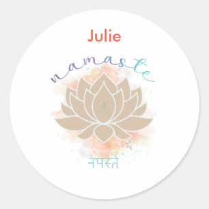 Namaste en Lotus Design Ronde Sticker