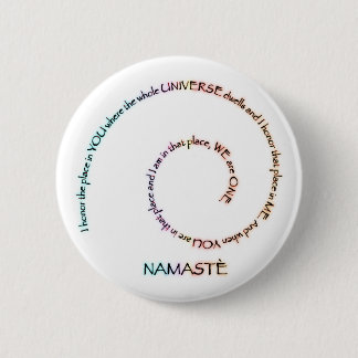 Namaste en zijn betekenis ronde button 5,7 cm