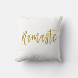 Namaste Faux Gold Foil Coussin
