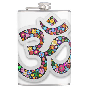 Namaste Floral Yoga Symbol Heupfles