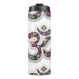Namaste Floral Yoga Symbol Thermosbeker
