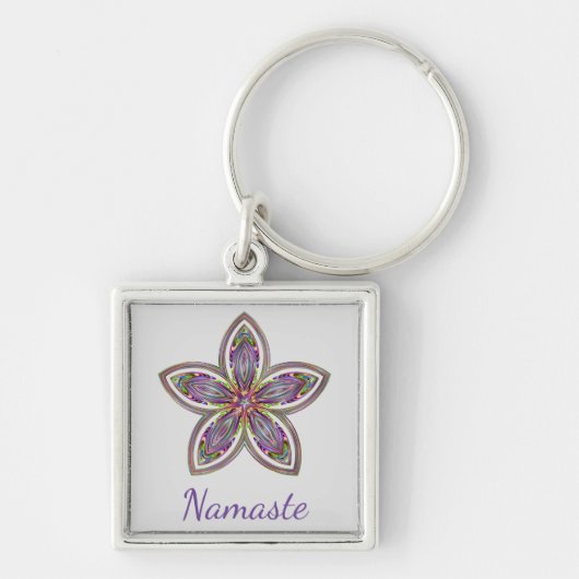 Namaste flower mandala sleutelhanger (Voorkant)