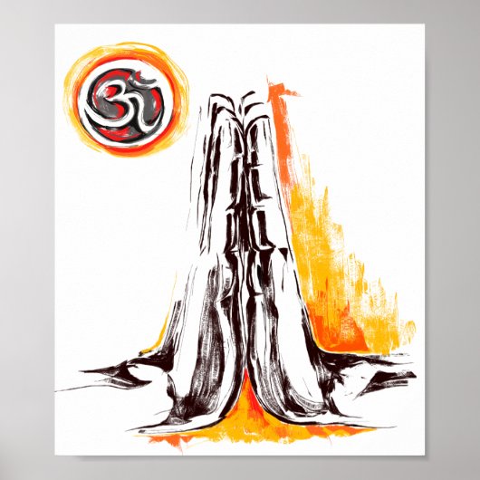 Namaste, gevouwen handpostuur poster (Voorkant)