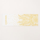 Namaste Gold Sun Mandala Confetti White Yogamat (Voorkant (horizontaal))