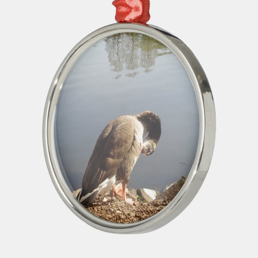 Namaste Goose bows head, Natuur, Wildlife, Vogels Metalen Ornament (Links)