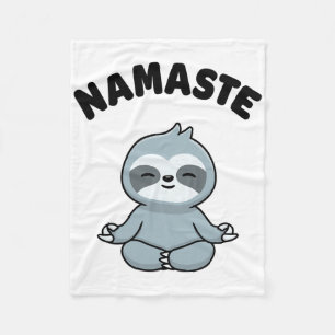 Namaste Grappige Schattige Luiaard Kawaii Yoga Lui Fleece Deken