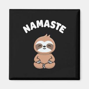 Namaste Grappige Schattige Luiaard Kawaii Yoga Lui Magneet