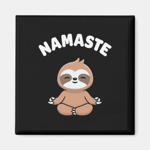 Namaste Grappige Schattige Luiaard Kawaii Yoga Lui Magneet