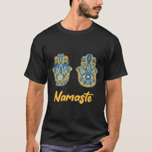 Namaste Hamsa Hand Yoga Hinduisme Fatima Arabisch T-shirt