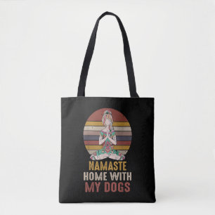  Namaste Home met mijn Honden Tshirt Yoga Love Draagtas