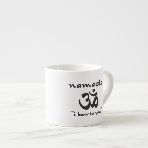 Namaste - ik buig aan u (in zwarte) espresso kop