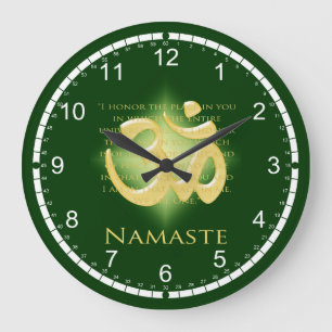 Namaste - Ik buig voor je (in groen) Grote Klok