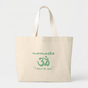 Namaste - Ik buig voor je (in groen) Grote Tote Bag