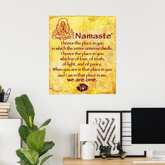 Namaste ik vind dat we er één zijn poster (Thuiskantoor)