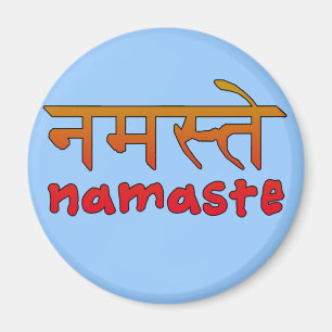 Namaste in Engels en Hindi Script Magneet