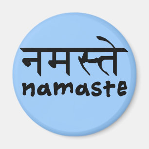Namaste in het Engels en het Hindi Magneet